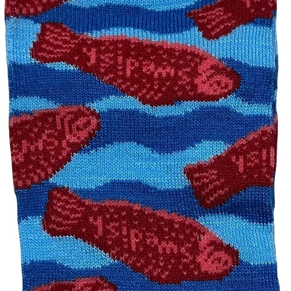 Swedish Fish Novelty Socks Crew Mid Calf Unisex Women 7-13 Men 6-12 New NWT